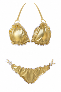 Bikini Oro SIXBIKINI su manichino invisibile, vista frontale